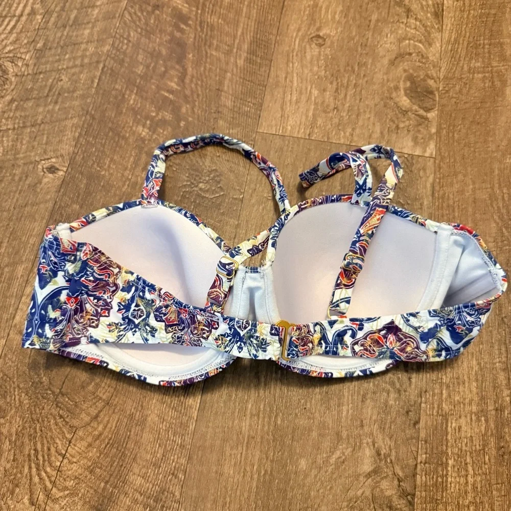 Nicole Miller Underwire Bikini Top Floral Paisley Print Size 8 - Picture 4 of 5